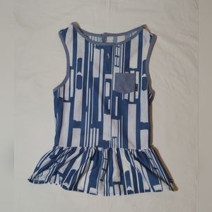 Dog Pet Sundress (XL) Blue & White Geometric dress